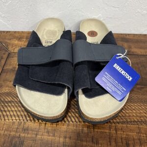 Birkenstock Kyoto Size 39 Suede Sandals Slides Navy Blue